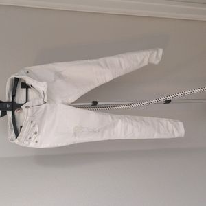 True Religion Jennie Destroy Crystal jeans in white, size 28